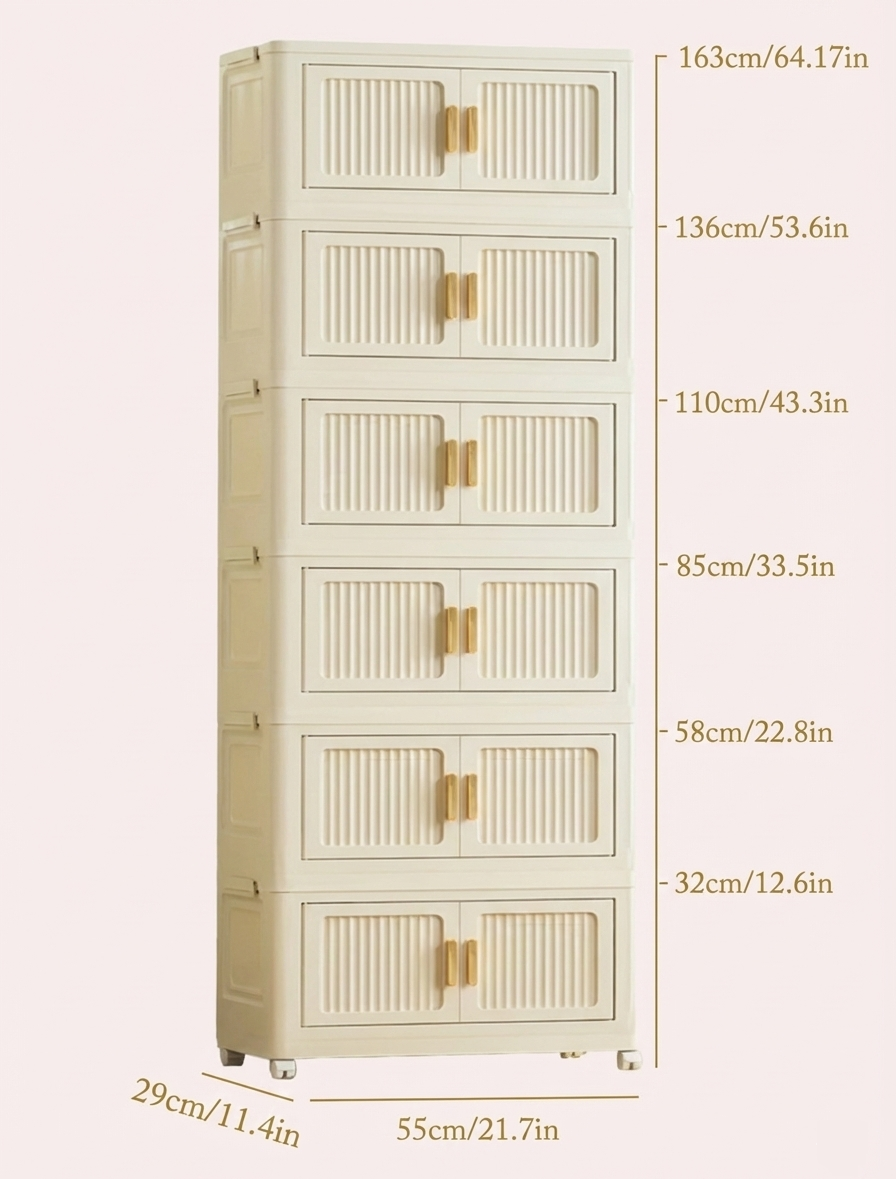 GoldLeaf Foldable Rolling Storage Cabinet