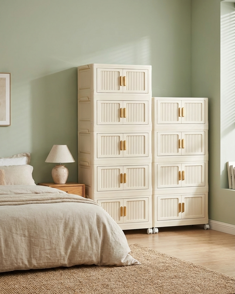 GoldLeaf Foldable Rolling Storage Cabinet