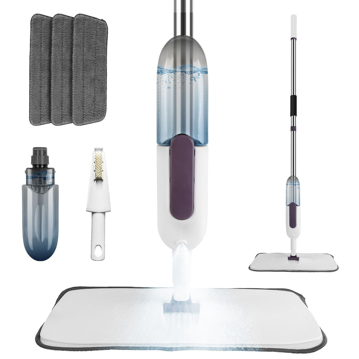 GoldLeaf Refillable Spray Mop with 3 Washable Microfiber Pads