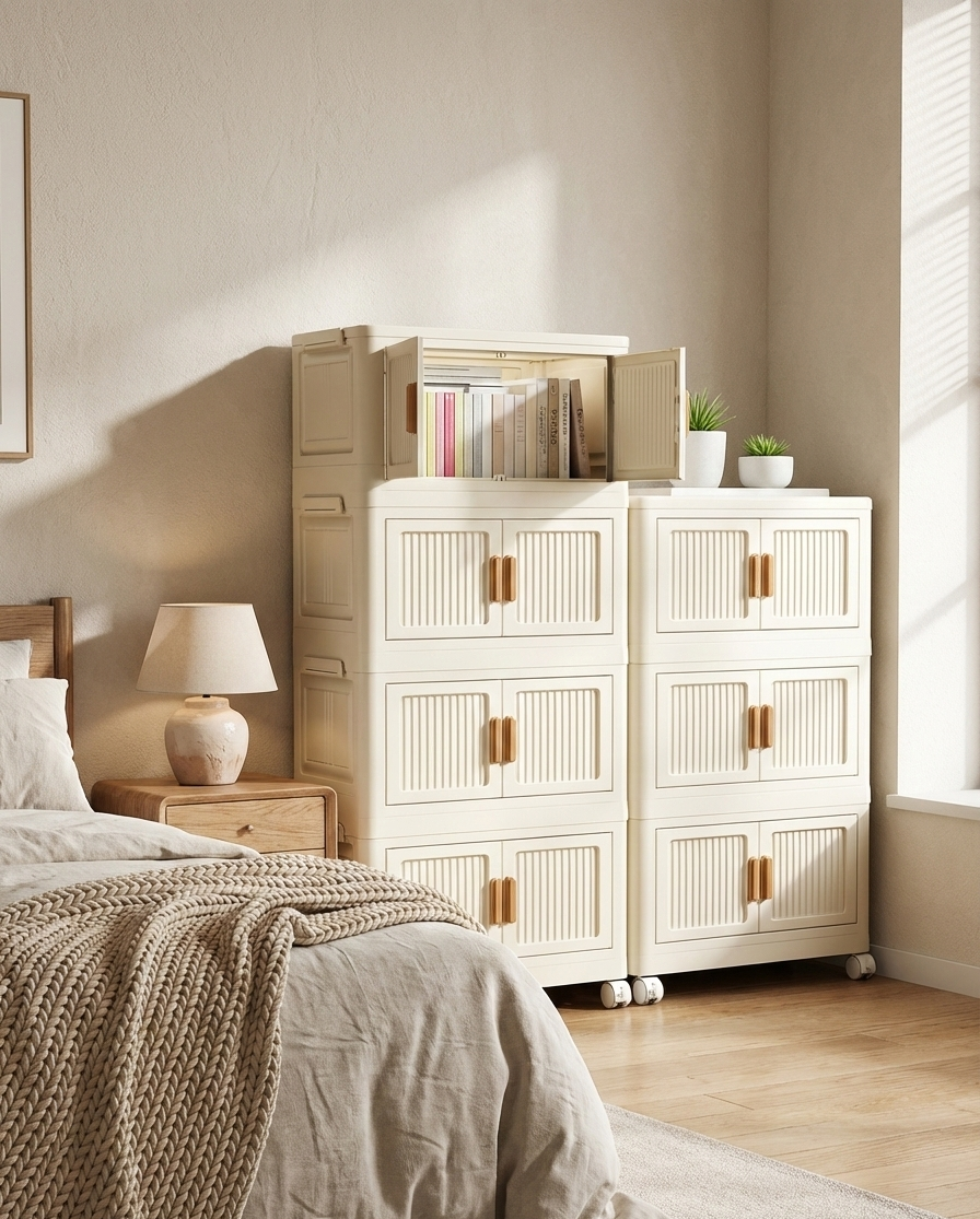 GoldLeaf Foldable Rolling Storage Cabinet