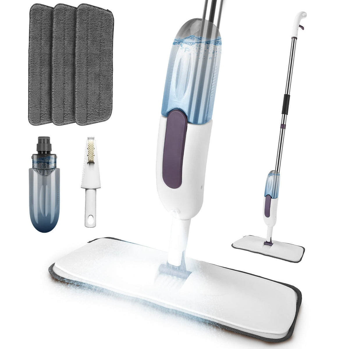 GoldLeaf Refillable Spray Mop with 3 Washable Microfiber Pads