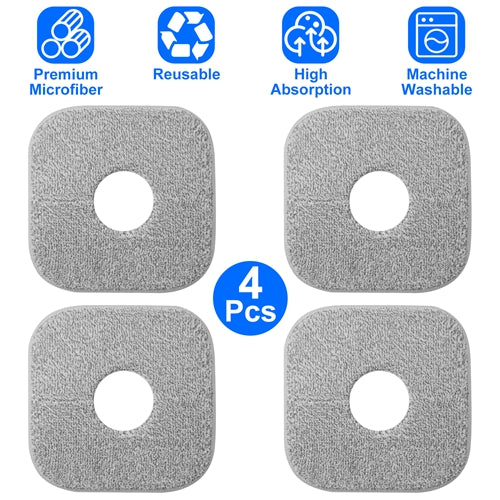 GoldLeaf 4-Pack Washable Microfiber Mop Pad Refills