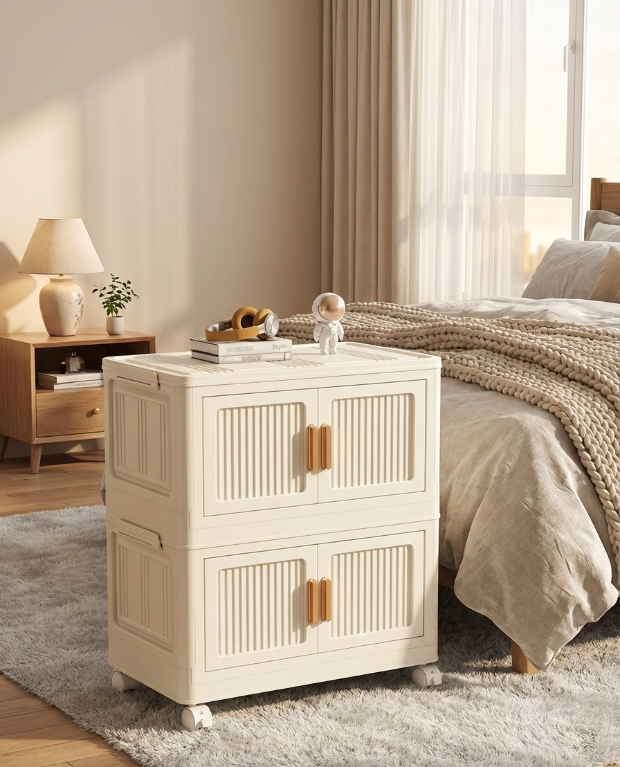 GoldLeaf Foldable Rolling Storage Cabinet