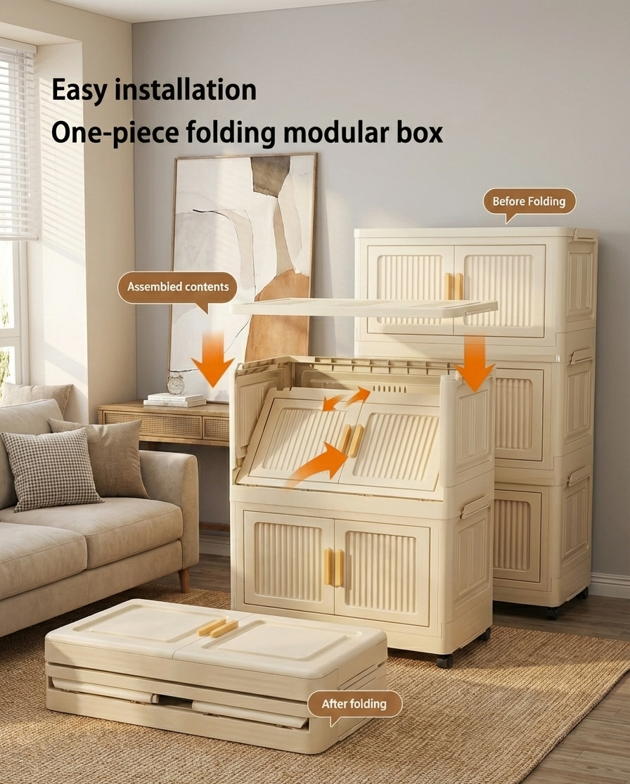 GoldLeaf Foldable Rolling Storage Cabinet