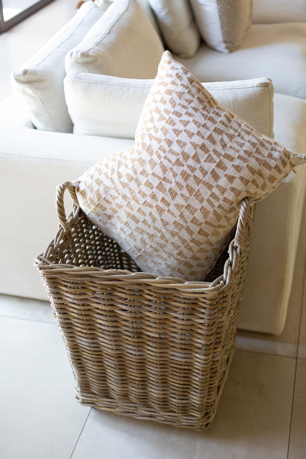 GoldLeaf Rattan Rolling Storage Basket