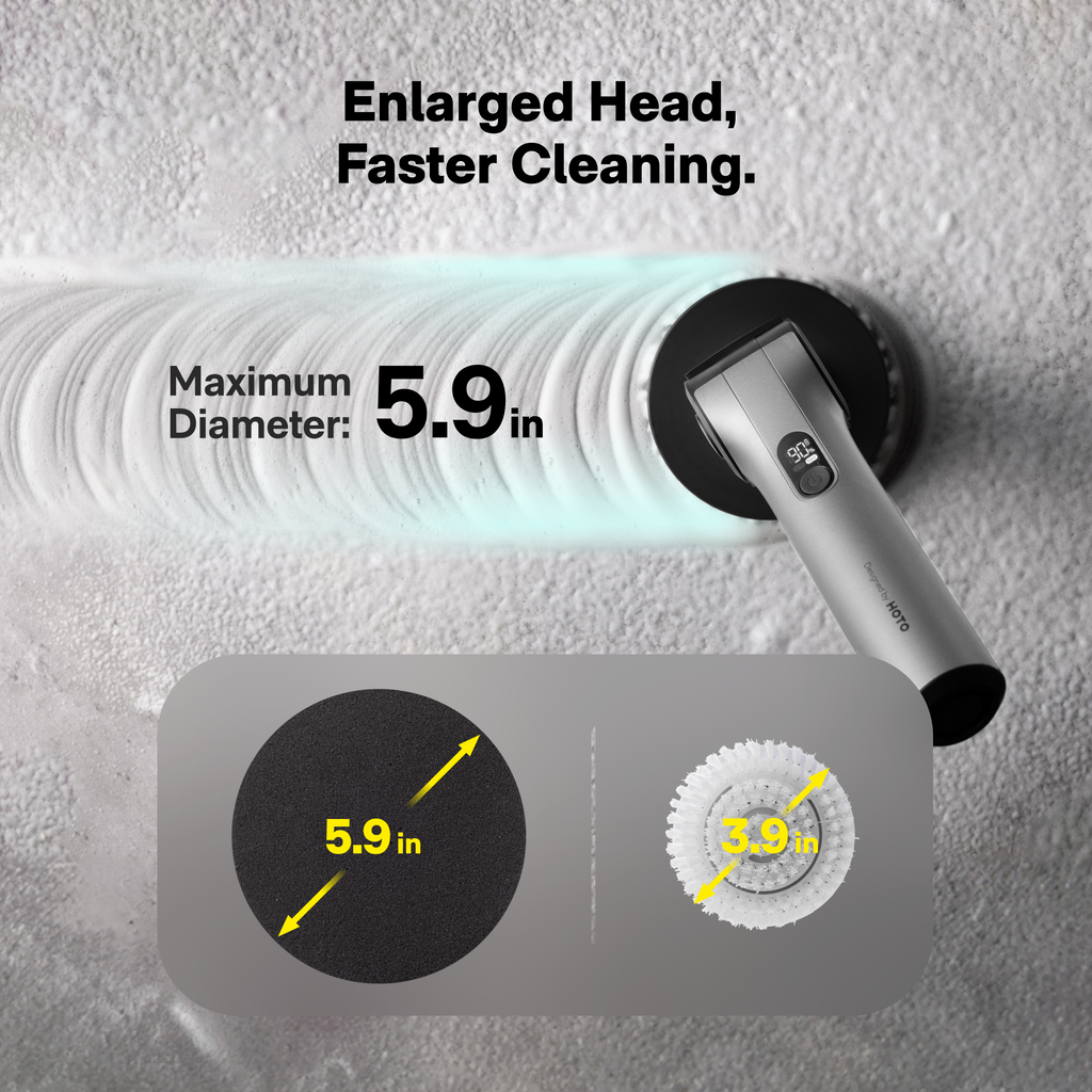 HOTO Flexi™ Cordless Spin Scrubber - 8 Brush Heads