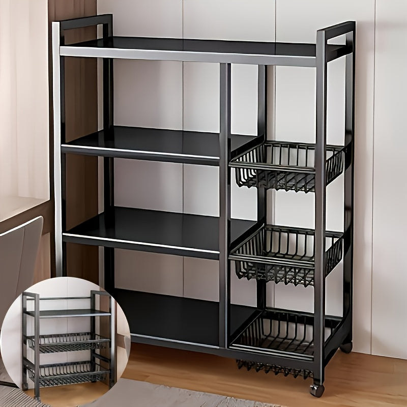GoldLeaf 4-Tier Rolling Storage Rack with Baskets