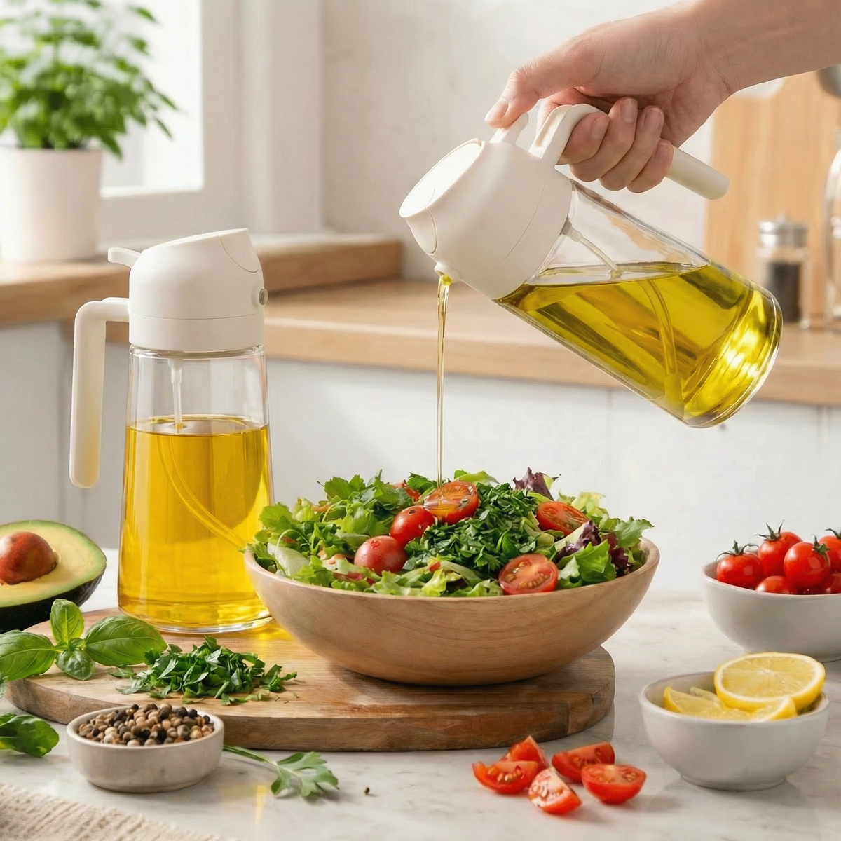 GoldLeaf 2-in-1 Glass Oil Sprayer & Dispenser – 2 Pack