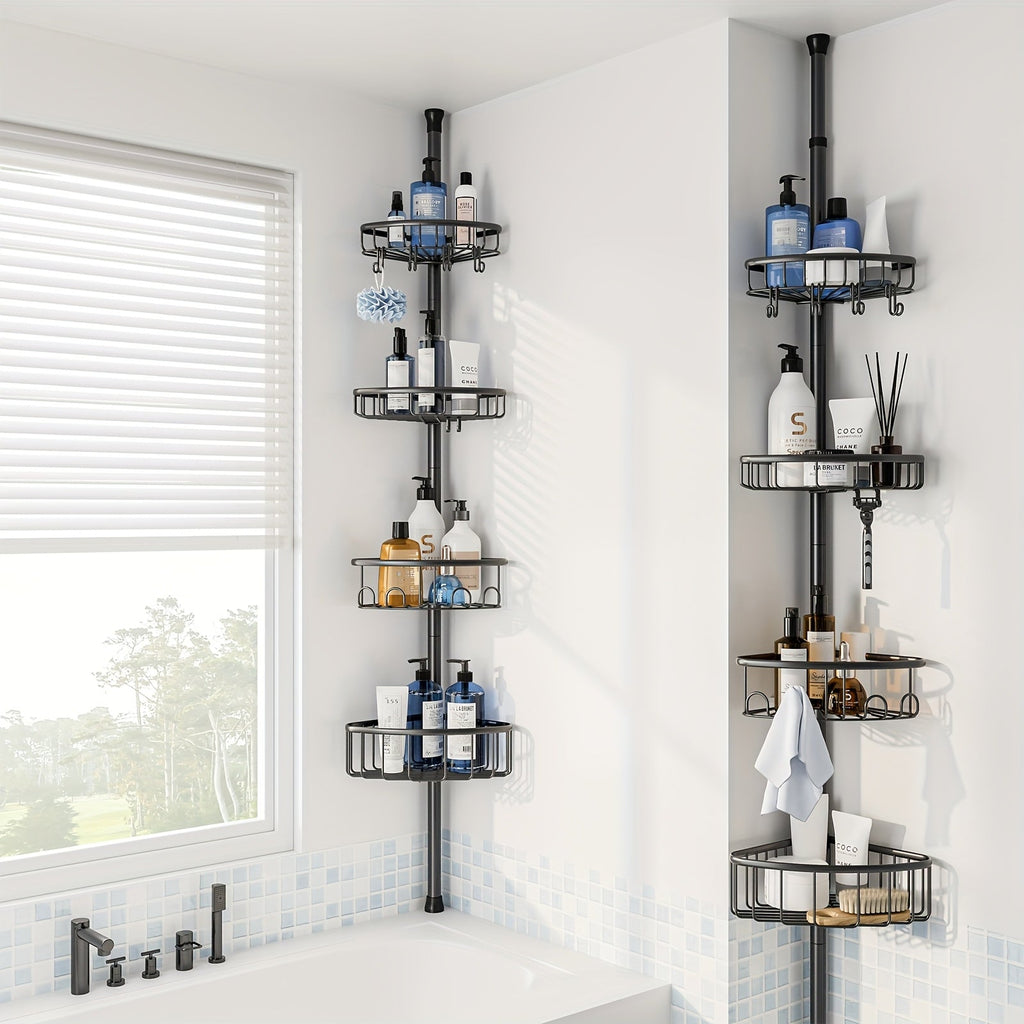 GoldLeaf 4-Tier No-Drill Corner Shower Organizer